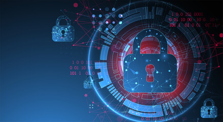 Personal data security Illustrates cyber data or information privacy idea. Color abstract  internet technology.