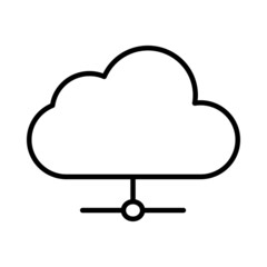 Cloud Computing Vector Line Icon Design