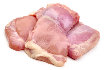 Raw chicken breast, isolated on white background. High resolution image.