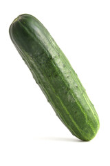Cucumber isolated on a white background vertically.