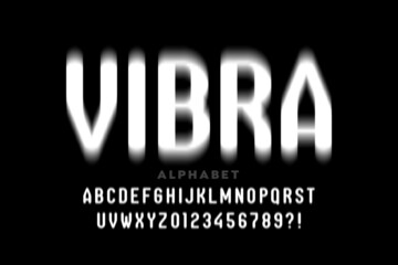 Vibrate style font design, alphabet letters and numbers vector illustration