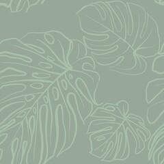 tropical floral ornament in trending colors - seamless pattern