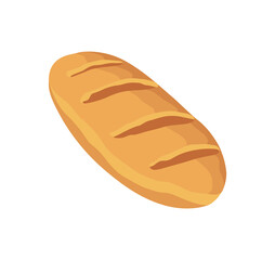 Bread. Finished product of home cooking, handmade. Homemade, ready-to-eat food. Flat cartoon vector isolated icon