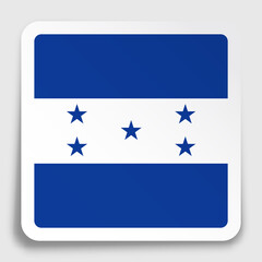 Obraz na płótnie Canvas honduras flag icon on paper square sticker with shadow. Button for mobile application or web. Vector