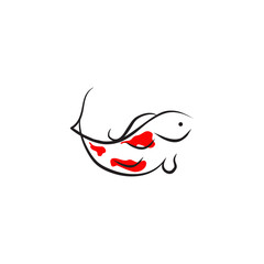 Koi fish logo design template