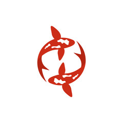 Koi fish logo design template