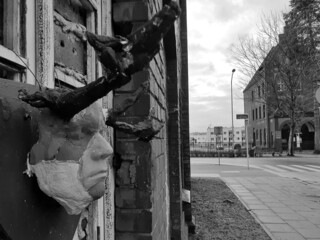 Weird mask on wall