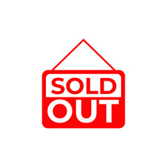Sold out symbol logo design template