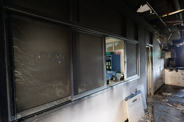 Science lab caused by fire.

