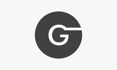 letter G circle logo design vector isolated on white background.