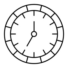 Vector Clock Outline Icon Design