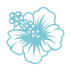 Fototapeta na wymiar Hibiscus flower - line art icon 02
