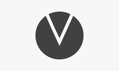 letter V circle logo design vector isolated on white background.