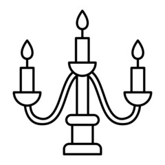 Vector Candlestick Outline Icon Design