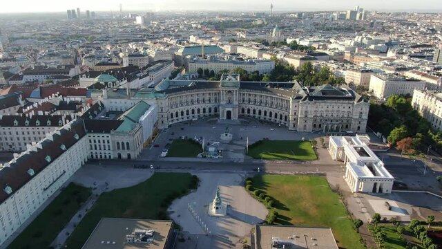 Aerial view of The Hofburg Palace in Vienna, Austria, Europe