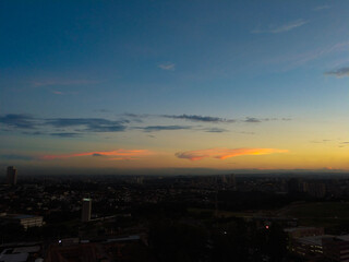 sunset over the city