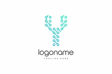 dot technology letter Y logo, technology logo. bitcoin logo, security logo, internet logo, connect logo, dynamic logo