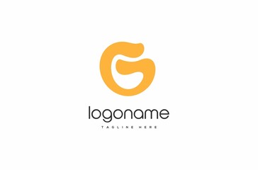 playful abstract letter G logo design, fun logo, fresh logo, yellow logo, modern logo