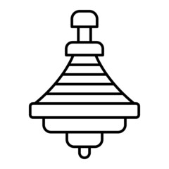 Vector Spinning Top Outline Icon Design