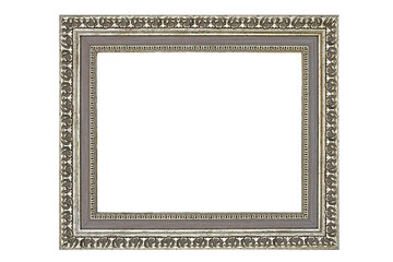 decorative old frame in shabby chic style isolated on white background