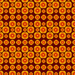 Seamless geometric flower pattern in multiple bright colors.