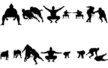 Sumo Wrestler silhouette vector