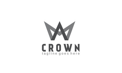Letter MA or AM monogram crown logo design template
