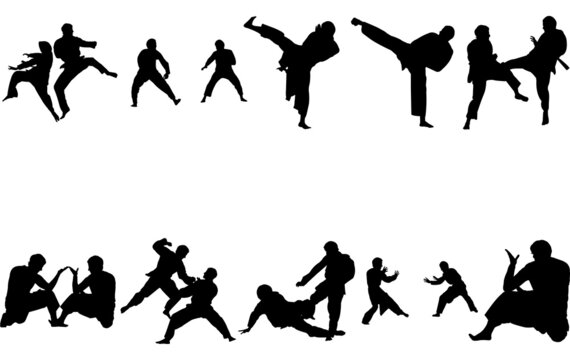 Silat silhouette vector