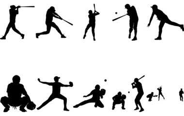 Baseball player silhouette vector