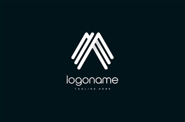 monoline dynamic letter a logo design