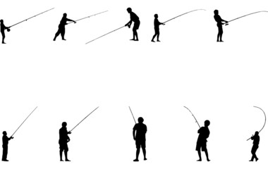 Fishing silhouette vector