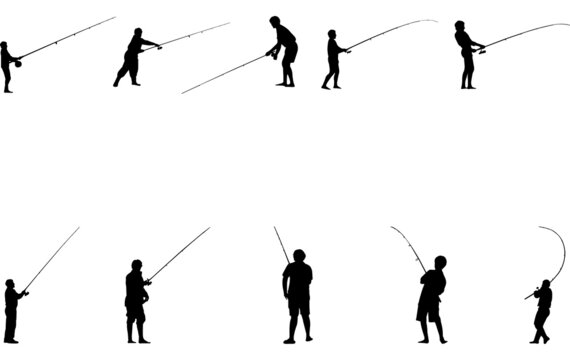 Fishing silhouette vector