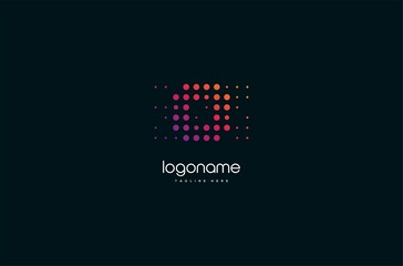dot technology letter O logo design, initial matrix logo