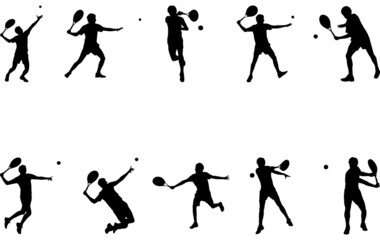 Man Tennis silhouette vector