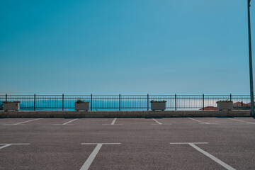 Car park with sea view