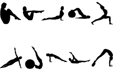 Pilates silhouette vector