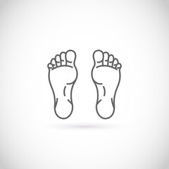 Two foot vector icon thin line style