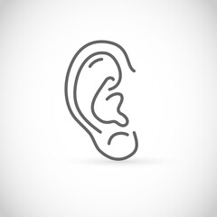 Ear thin line style vector icon