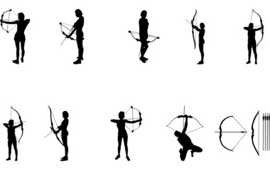 Woman Archery silhouette vector