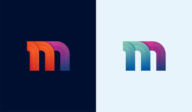 dynamics colorful letter M logo design