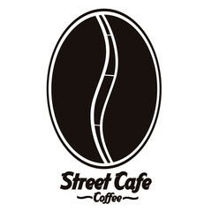 Street cafe coffee bean logo
