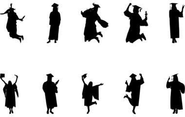 Woman Graduate Silhouette Vector