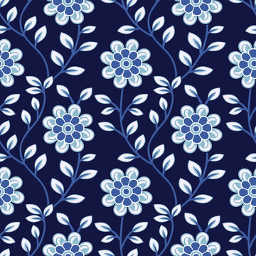Seamless vector flower pattern design