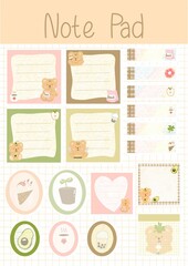 Mini bear note pad set