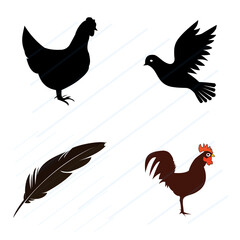rooster and hen
