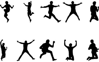 Man Jumping Silhouette Vector