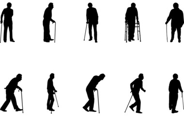 Obraz premium Old Man Silhouette Vector