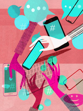Digital devices being used for social media