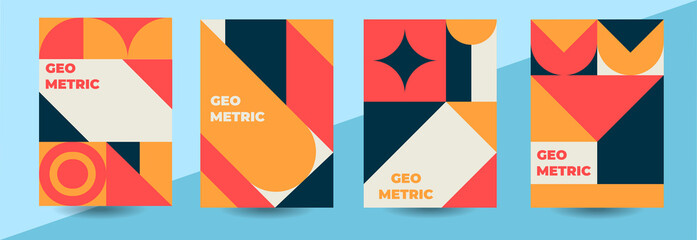 retro cover design, bauhaus design cover, annual report design, geometric cover