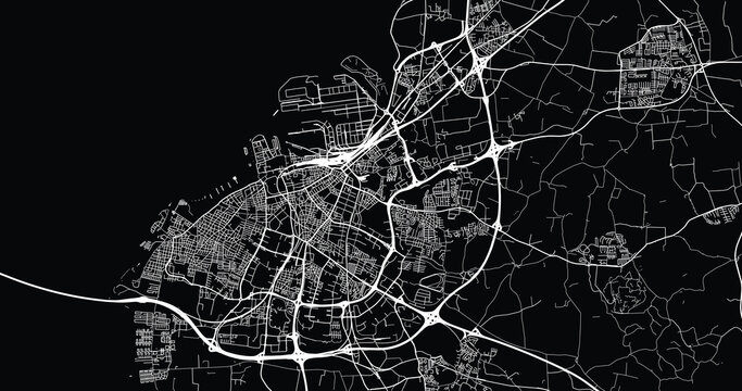 Urban vector city map of Malmo, Sweden, Europe